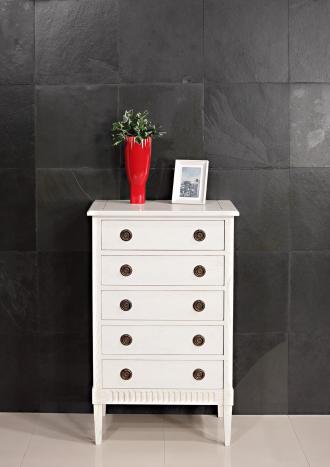 Commode 5 tiroirs Yvan ralise en Chne de style Directoire Chne Ivoire n2 patin