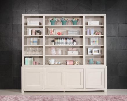 Bibliothque 2 corps Jules ralise en Chne de style contemporain Finition Chne bross gris perle patin