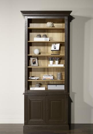 Bibliothque Sylvain ralise en Chne Massif de style Directoire Finition chne bross