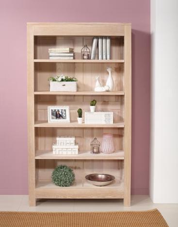 Bibliothque Collection Nature ralise en chne massif 4 tagres Finition Chne Brosse
