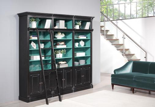Bibliothque 6  portes Nal ralise en Chne Massif de style Directoire AVEC ECHELLE