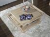Trs belle Table basse carre Bruno en Chne de style Louis Philippe
