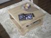 Trs belle Table basse carre Bruno en Chne de style Louis Philippe
