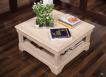 Table basse carre Bruno en Chne de style Louis Philippe Finition Chne Bross blanchi
