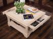 Table basse carre Bruno en Chne de style Louis Philippe Finition Chne Bross blanchi