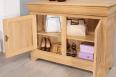 Buffet 2 portes Ethan ralis en chne massif de style Louis Philippe Finition Chne Bross Naturel