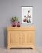 Buffet 2 portes Ethan ralis en chne massif de style Louis Philippe Finition Chne Bross Naturel