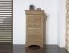 Chiffonnier 5 tiroirs Sbastien ralis en Chne Massif de style Louis Philippe FINITION CHENE BROSSE NATUREL
