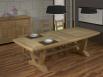 Table rectangulaire Monastère Gautier 220x110 + 2 allonges de 45 cm réalisée en Chêne de style Campagnard FINITION CHENE BROSSE NATUREL