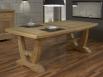 Table rectangulaire Monastère Gautier 220x110 + 2 allonges de 45 cm réalisée en Chêne de style Campagnard FINITION CHENE BROSSE NATUREL