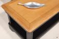 Table basse Eliot ralise en Chne de style Louis Philippe 1 tiroir de chaque cot Finition Chne Bross Noir Us pour le corps - Plateau et Intrieur chne dor,