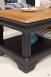 Table basse Eliot ralise en Chne de style Louis Philippe 1 tiroir de chaque cot Finition Chne Bross Noir Us pour le corps - Plateau et Intrieur chne dor,