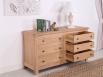Commode 6 tiroirs Loc, ralise en Chne Massif de style Campagnard Finition Chne Bross SEULEMENT 1 DISPONIBLE