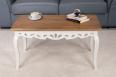 Table basse ralis en chne de style Campagne  Chne dor et Ivoire Patin SEULEMENT 1 DISPONIBLE