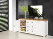 Buffet 3 portes Pablo ralis en Chne Massif de style Campagne Corps Ivoire n2 Plateau chne naturel