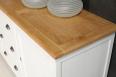 Buffet 3 portes Pablo ralis en Chne Massif de style Campagne Corps Ivoire n2 Plateau chne naturel