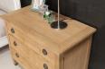 Commode ou Table de nuit 3 tiroirs ralise en Chne de style Directoire Finition Chne Bross Patin