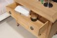Commode ou Table de nuit 3 tiroirs ralise en Chne de style Directoire Finition Chne Bross Patin