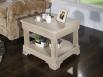 Petite table basse Ines ralise en chne de style Louis Philippe Finition Chne Bross Blanchi