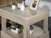 Petite table basse Ines ralise en chne de style Louis Philippe Finition Chne Bross Blanchi