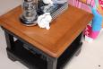 Petite table basse Ines ralise en chne de style Louis Philippe Finition Chne Bross Noir Us - plateau chne dor patin