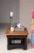 Petite table basse Ines ralise en chne de style Louis Philippe Finition Chne Bross Noir Us - plateau chne dor patin
