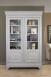 Bibliothque 2 portes Antoine ralise en Chne Massif de style Louis Philippe Gris perle et Ivoire