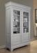 Bibliothque 2 portes Antoine ralise en Chne Massif de style Louis Philippe Gris perle et Ivoire