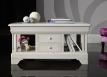Table Basse Emmanuel ralise en Chne de style Louis Philippe  Finition Chne Bross Gris Perle