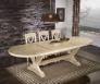 Table Monastre Olivier 220x110 ralise en Chne Massif 2 allonges portefeuille de 45 cm Finition Chne Bross Blanchi 