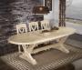 Table Monastre Olivier 220x110 ralise en Chne Massif 2 allonges portefeuille de 45 cm Finition Chne Bross Blanchi 