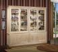 Bibliothque 2 corps 4 portes coulissantes Damien, ralise en Chne Massif de style Directoire Finition chne bross Blanchi