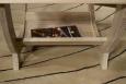 Table Basse Rodrigue en Chne Massif plateau verre Finition Chne Bross Blanchi