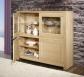 Vitrine 4 portes Loann ralise en Chne Massif de style Contemporain Finition Chne Bross Naturel
