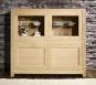 Vitrine 4 portes Loann ralise en Chne Massif de style Contemporain Finition Chne Bross Naturel