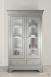 Bibliothque 2 portes Louis ralise en Chne Massif de style Louis Philippe Finition Chne Bross Gris patin et Ivoire  l'intrieur