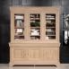 Bibliothque 2 corps 3 portes Paul, ralise en Chne Massif de style Louis Philippe Finition Chne Bross Blanchi