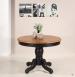 Table ronde pied central Anna ralise en Chne Massif de style Louis Philippe DIAMETRE 105 cm + 2 allonges de 40 cm