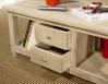 Table basse Thomas ralise en Chne Massif de style Campagnard Finition chne Bross blanchi