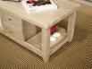 Table basse Thomas ralise en Chne Massif de style Campagnard Finition chne Bross blanchi