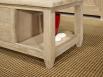 Table basse Thomas ralise en Chne Massif de style Campagnard Finition chne Bross blanchi