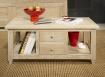 Table basse Thomas ralise en Chne Massif de style Campagnard Finition chne Bross blanchi