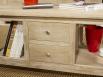 Table basse Thomas ralise en Chne Massif de style Campagnard Finition chne Bross blanchi