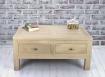 Table basse ralise en Chne Massif Ligne Contemporaine Finition Chne Bross Blanchi 