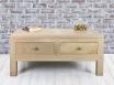 Table basse ralise en Chne Massif Ligne Contemporaine Finition Chne Bross Blanchi 