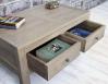Table basse ralise en Chne Massif Ligne Contemporaine Finition Chne Bross Blanchi 
