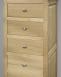 Chiffonnier 6 tiroirs Benjamin ralis en Chne Massif de style Louis Philippe Finition Chne Bross Naturel