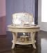 Table basse ronde Gal ralise en Chne Massif de style Louis Philippe Plateau Verre Diamtre 80