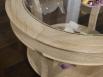 Table basse ronde Gal ralise en Chne Massif de style Louis Philippe Plateau Verre Diamtre 80