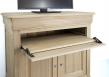 Meuble Tv La ralis en Chne Massif de style Louis Philippe Plateau Pivotant Finition Chne Bross Blanchi